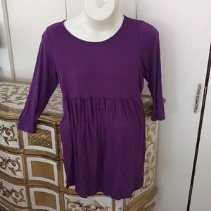 Babydoll Tunic by Issac Liev Purple XL